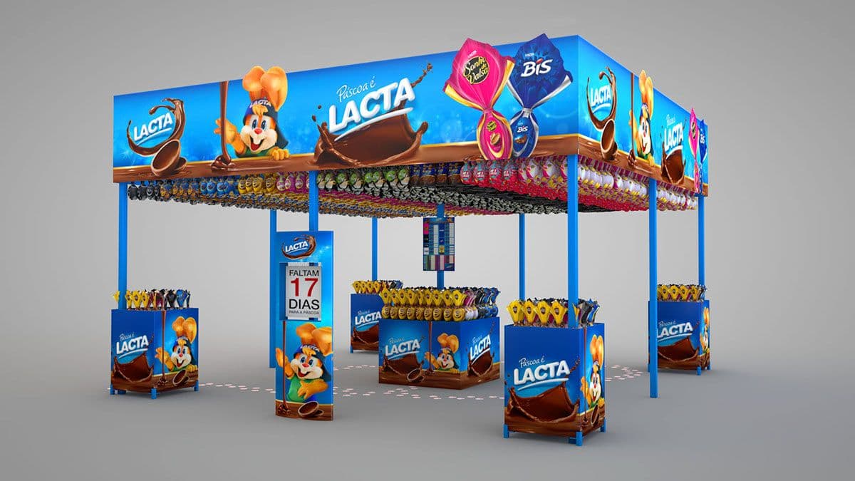 Aqui também estão inclusos os totens de divulgação no supermercado ou mudança da decoração. Para quem está dentro da nos