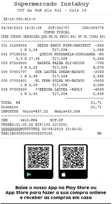 ticket com qr code